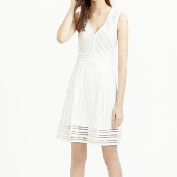 Fitted white J. Crew summer cocktail dress - Picture 1 of 5